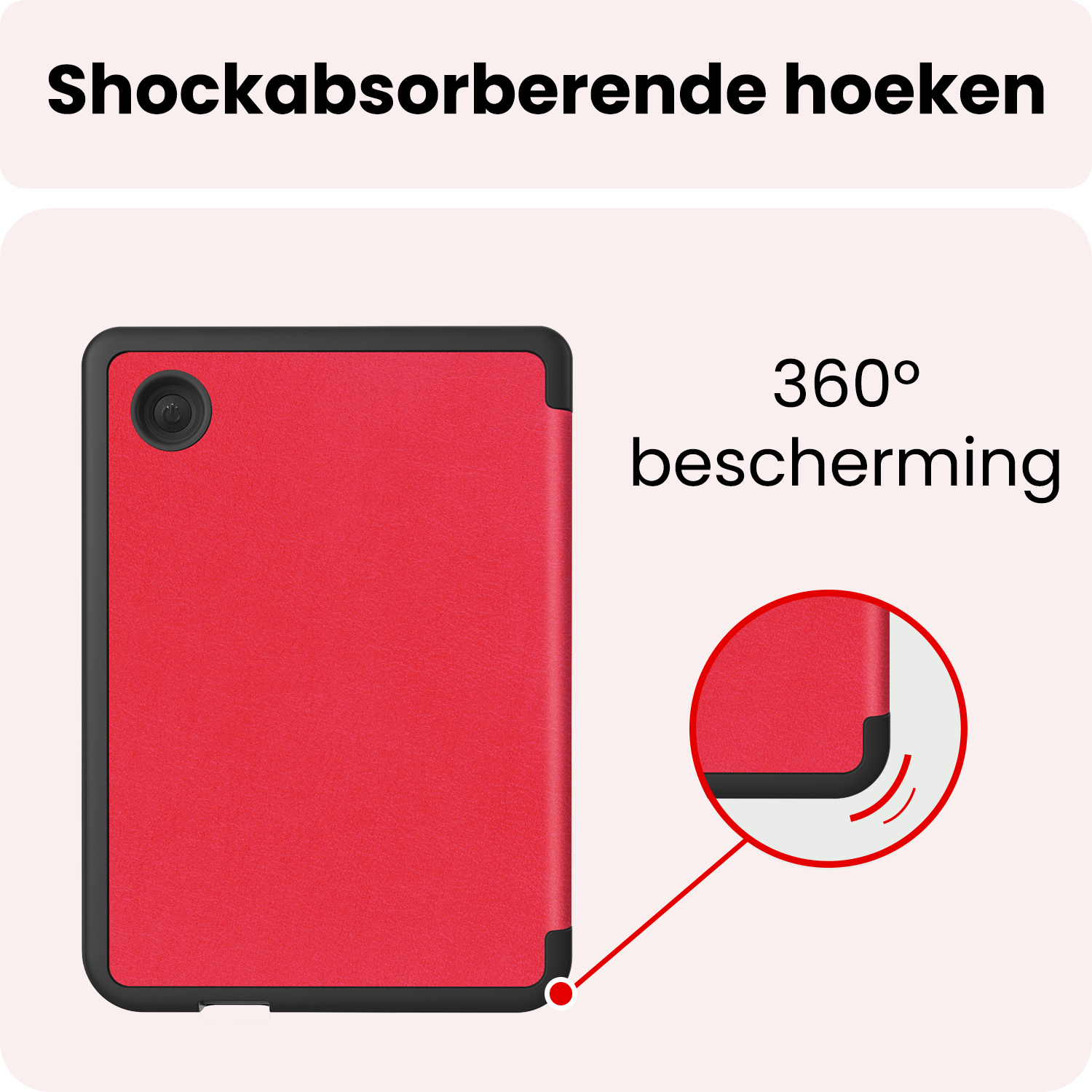 NoXx NoXx Kobo Clara 2E Hoesje Trifold Met Screenprotector - Rood