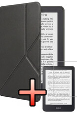 NoXx NoXx Kobo Clara 2E Hoesje Trifold Met Screenprotector - Zwart