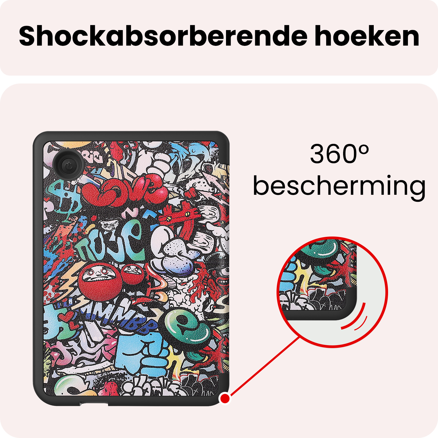 NoXx NoXx Kobo Clara Colour Hoesje Trifold Met Screenprotector - Graffity
