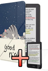 NoXx NoXx Kobo Clara Colour Hoesje Trifold Met Screenprotector - Kat