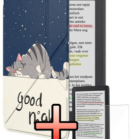 NoXx NoXx Kobo Clara Colour Hoesje Trifold Met Screenprotector - Kat