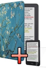 NoXx NoXx Kobo Clara BW Hoesje Trifold Met Screenprotector - Bloesem