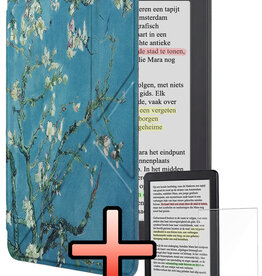NoXx NoXx Kobo Clara BW Hoesje Trifold Met Screenprotector - Bloesem