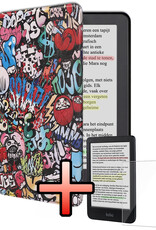 NoXx NoXx Kobo Clara BW Hoesje Trifold Met Screenprotector - Graffity