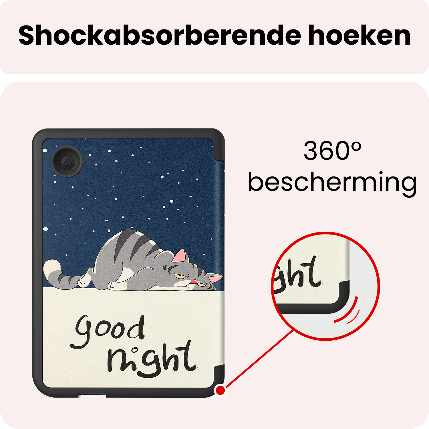 NoXx NoXx Kobo Clara BW Hoesje Trifold Met Screenprotector - Kat