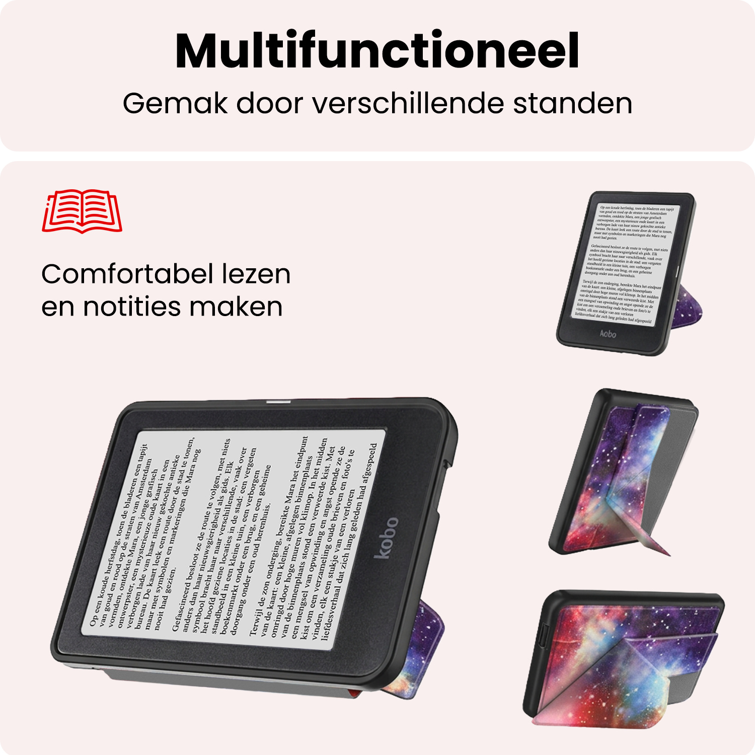 NoXx NoXx Kobo Clara HD Hoesje Trifold - Galaxy