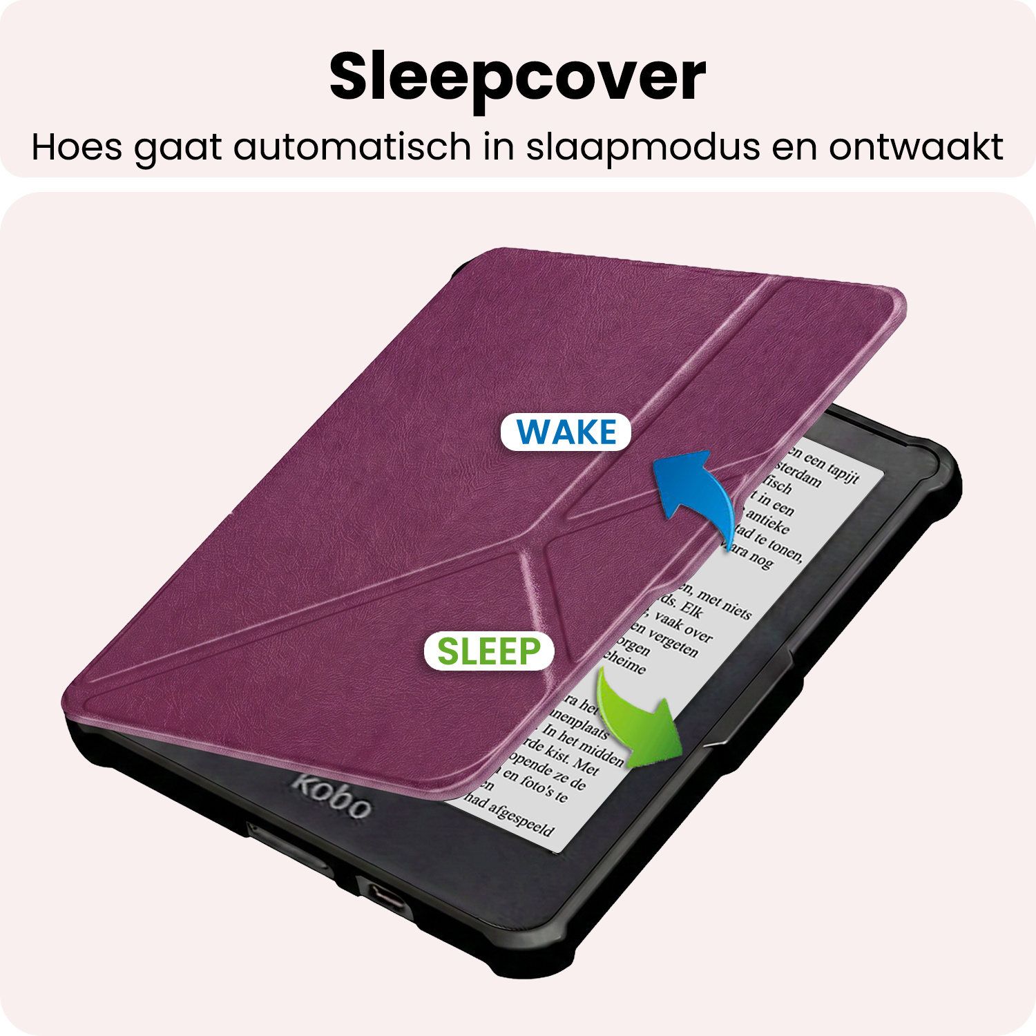 NoXx NoXx Kobo Clara HD Hoesje Trifold - Paars