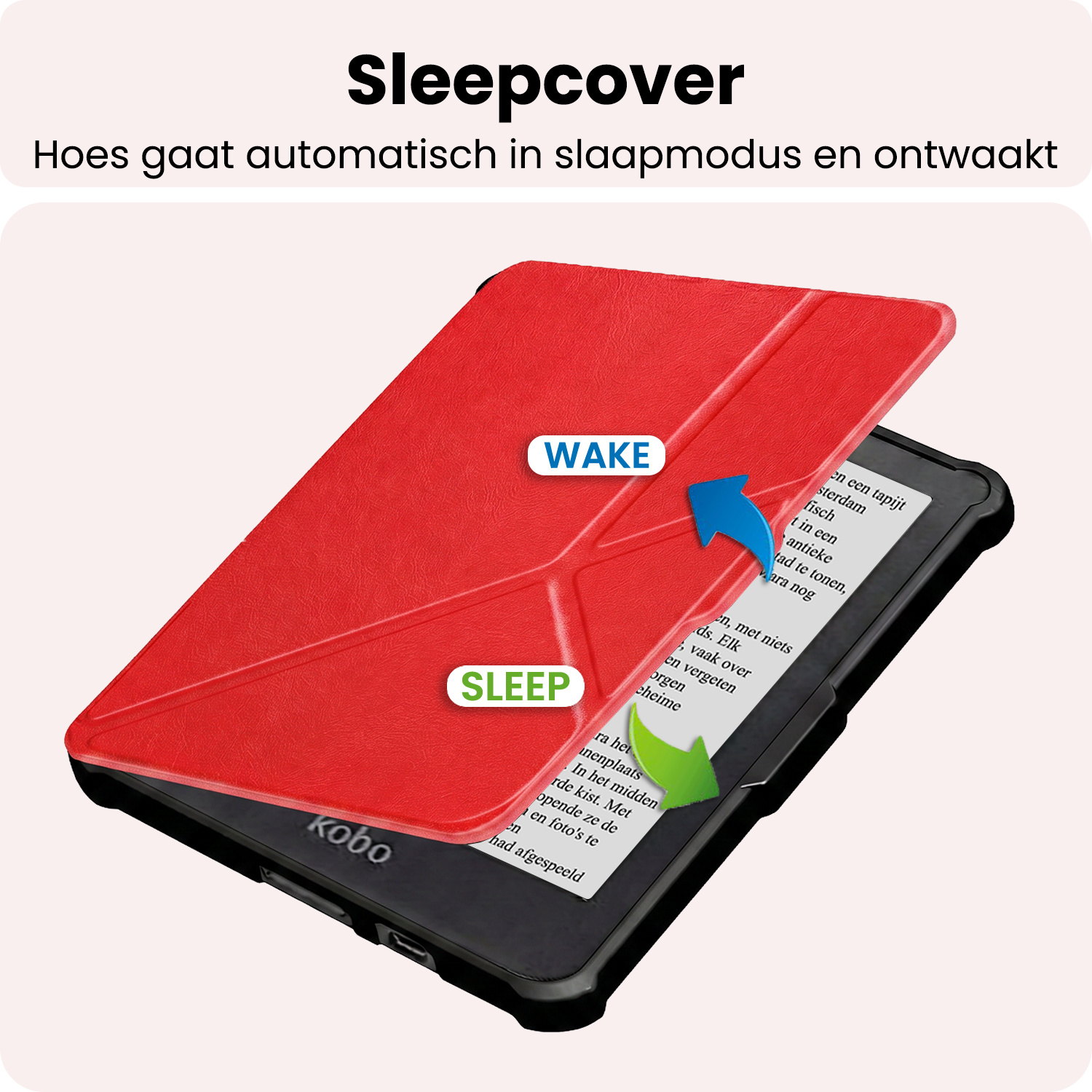 NoXx NoXx Kobo Clara HD Hoesje Trifold - Rood