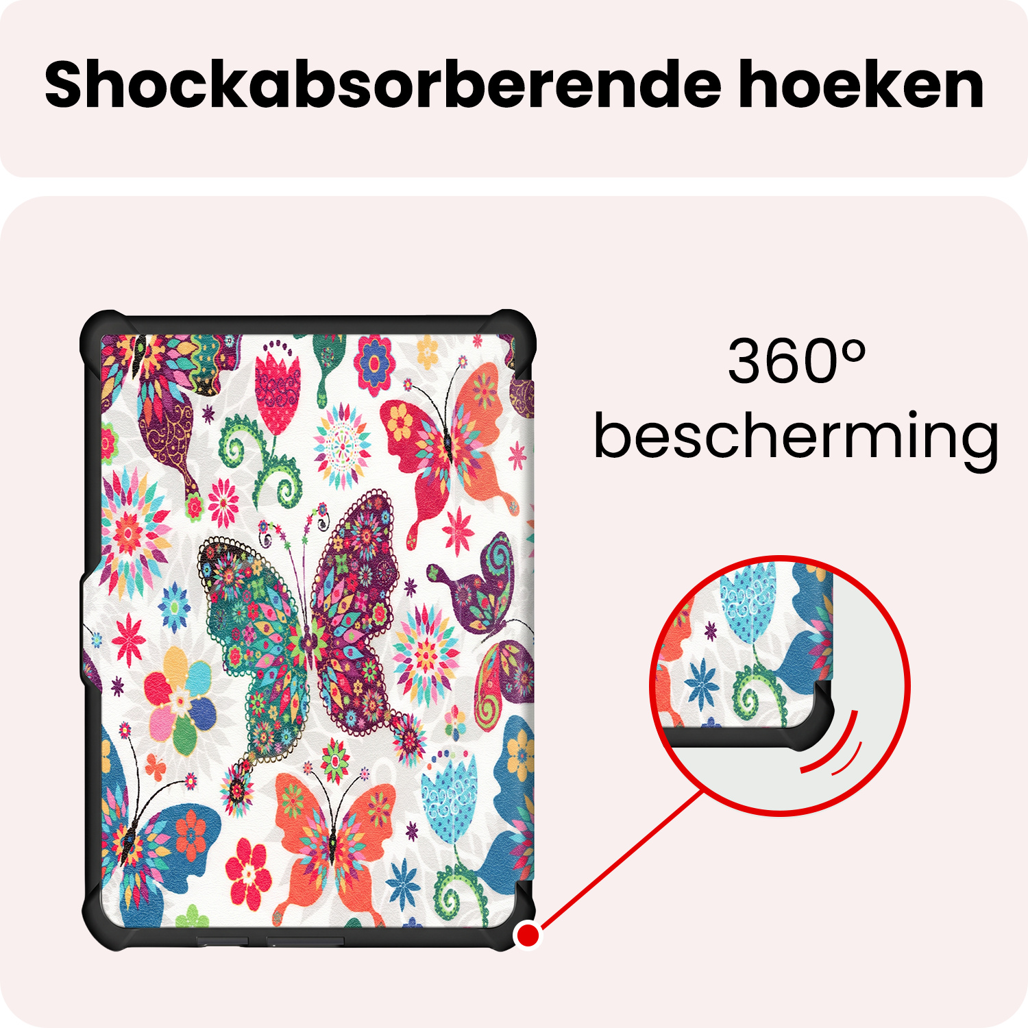 NoXx NoXx Kobo Clara HD Hoesje Trifold - Vlinders