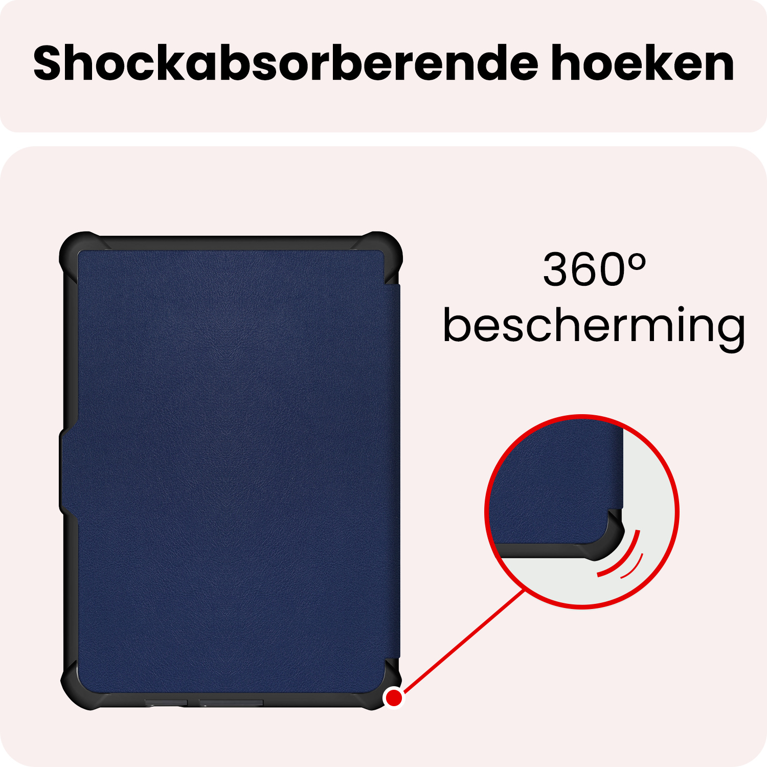 NoXx NoXx Kobo Clara HD Hoesje Trifold Met Screenprotector - Donkerblauw