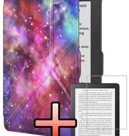 NoXx NoXx Kobo Clara HD Hoesje Trifold Met Screenprotector - Galaxy