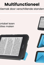 NoXx NoXx Kobo Clara HD Hoesje Trifold Met Screenprotector - Licht Blauw