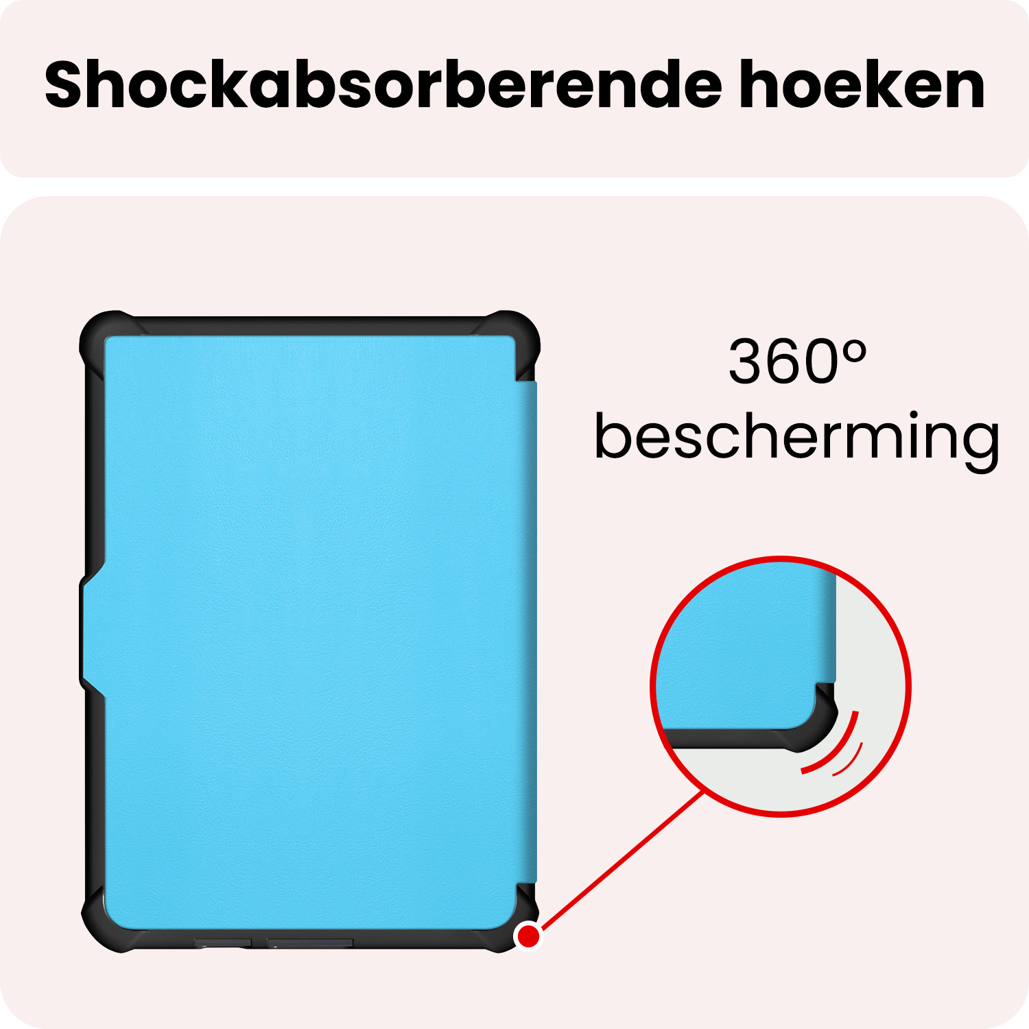 NoXx NoXx Kobo Clara HD Hoesje Trifold Met Screenprotector - Licht Blauw