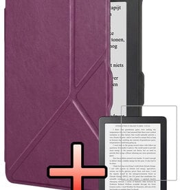 NoXx NoXx Kobo Clara HD Hoesje Trifold Met Screenprotector - Paars