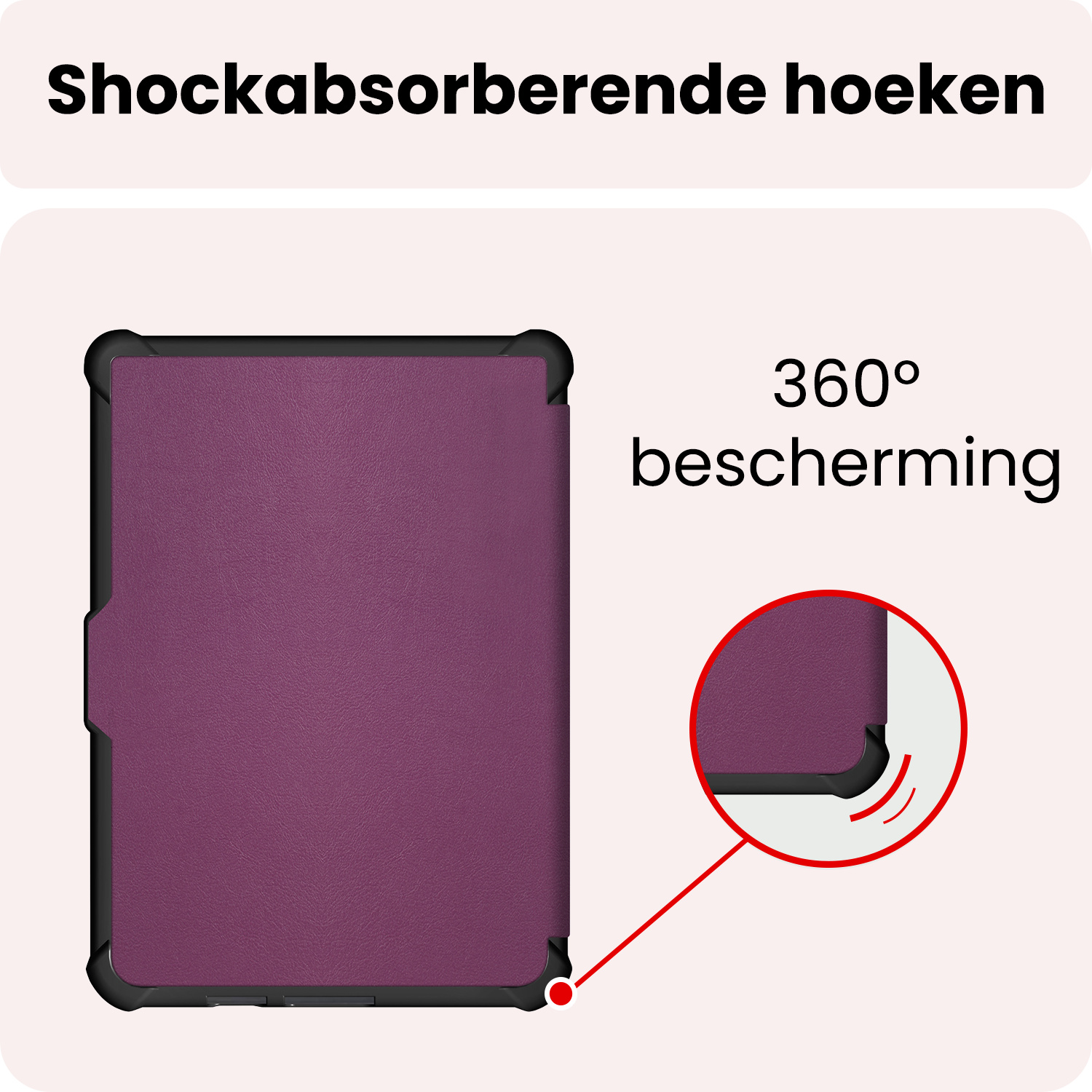 NoXx NoXx Kobo Clara HD Hoesje Trifold Met Screenprotector - Paars