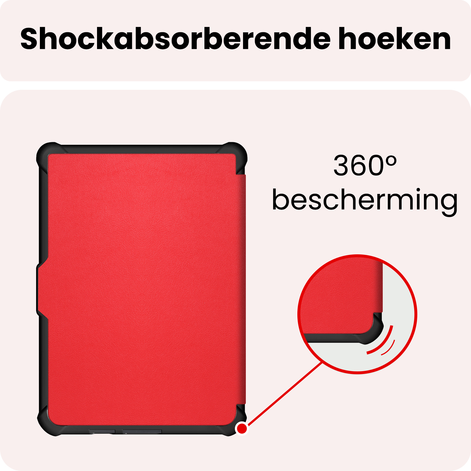 NoXx NoXx Kobo Clara HD Hoesje Trifold Met Screenprotector - Rood