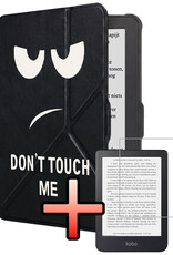 NoXx NoXx Kobo Clara HD Hoesje Trifold Met Screenprotector - Don't Touch Me