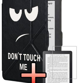 NoXx NoXx Kobo Clara HD Hoesje Trifold Met Screenprotector - Don't Touch Me