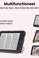 NoXx NoXx Kobo Clara HD Hoesje Trifold Met Screenprotector - Vlinders