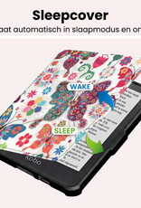 NoXx NoXx Kobo Clara HD Hoesje Trifold Met Screenprotector - Vlinders