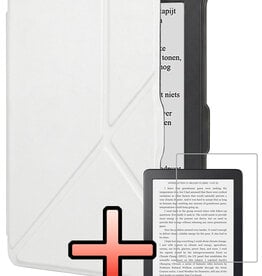 NoXx NoXx Kobo Clara HD Hoesje Trifold Met Screenprotector - Wit