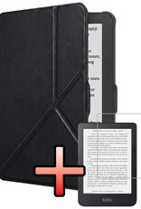 NoXx NoXx Kobo Clara HD Hoesje Trifold Met Screenprotector - Zwart