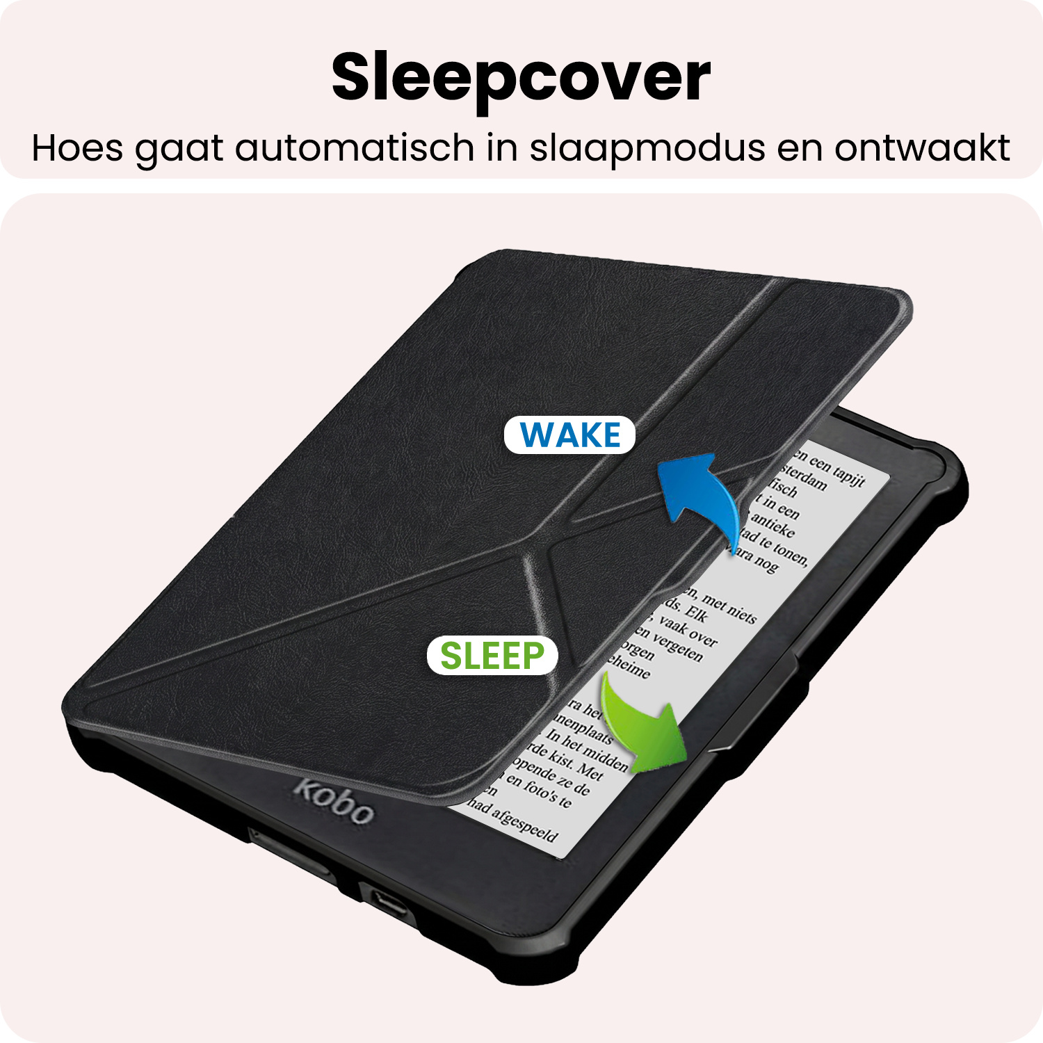 NoXx NoXx Kobo Clara HD Hoesje Trifold Met Screenprotector - Zwart