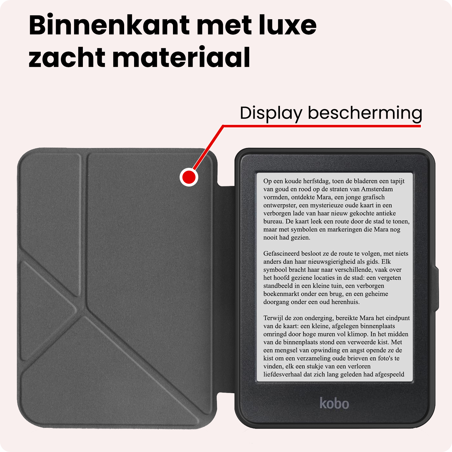 NoXx NoXx Kobo Clara HD Hoesje Trifold Met Screenprotector - Zwart