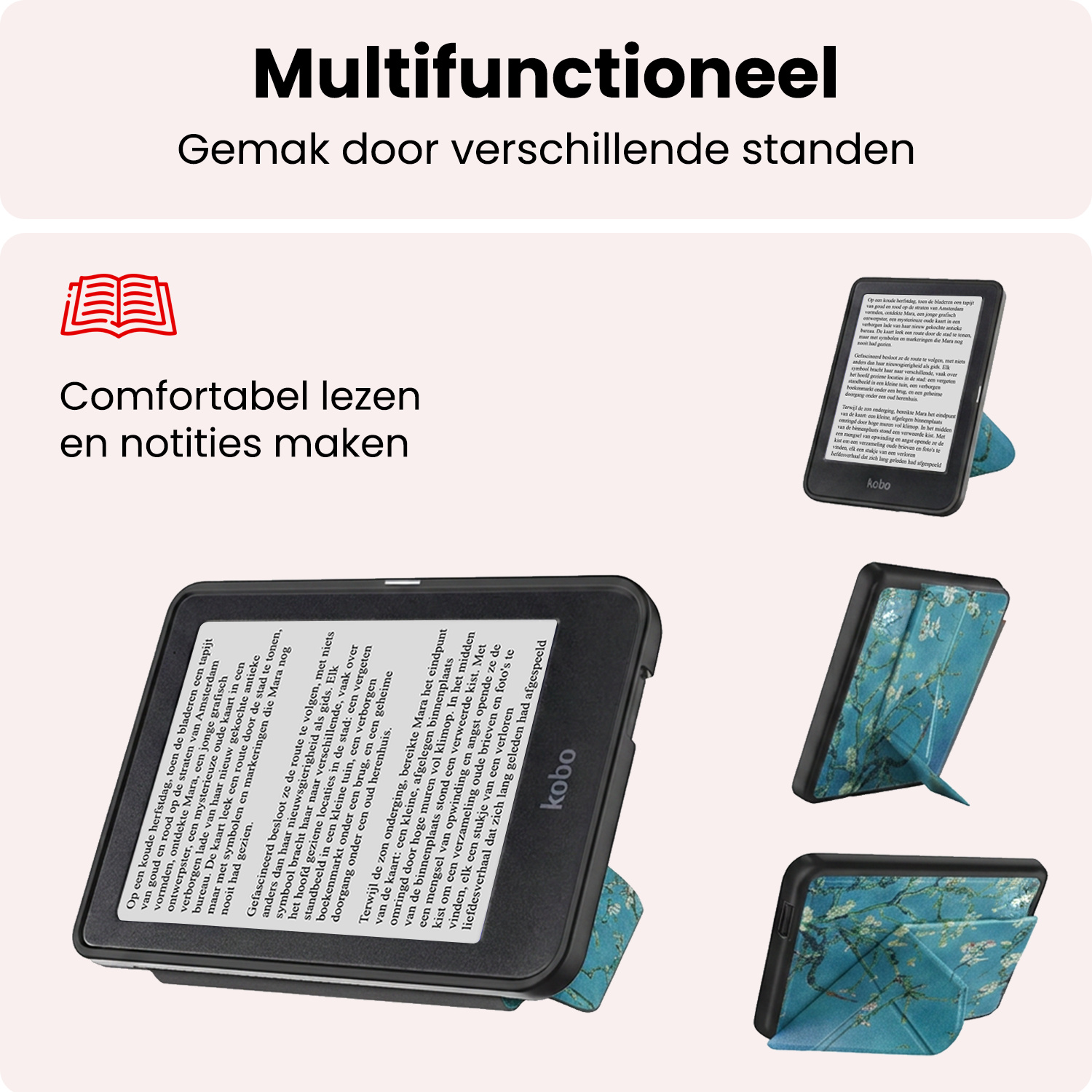NoXx NoXx Kobo Nia Hoesje Trifold - Bloesem