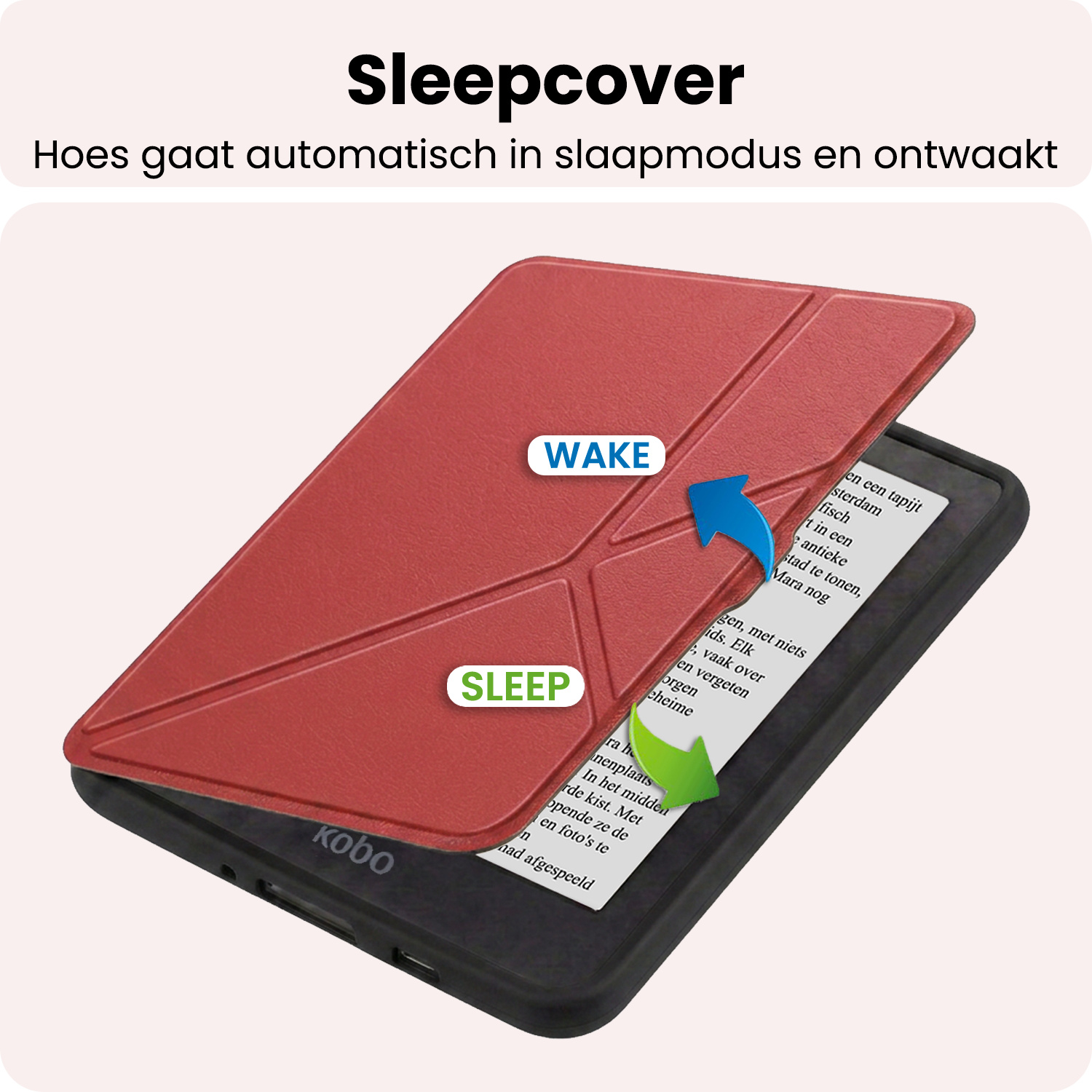 NoXx NoXx Kobo Nia Hoesje Trifold - Donkerrood