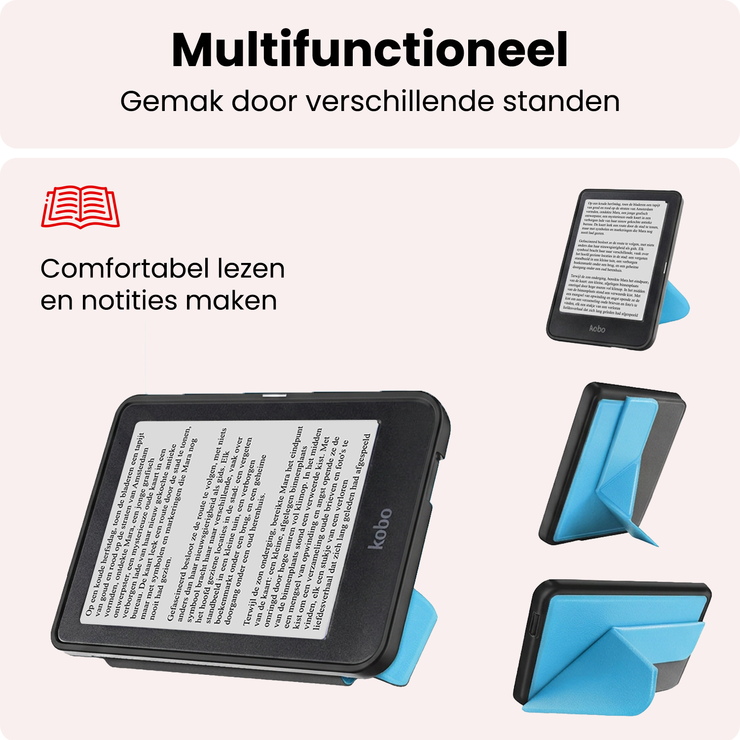 NoXx NoXx Kobo Nia Hoesje Trifold - Lichtblauw