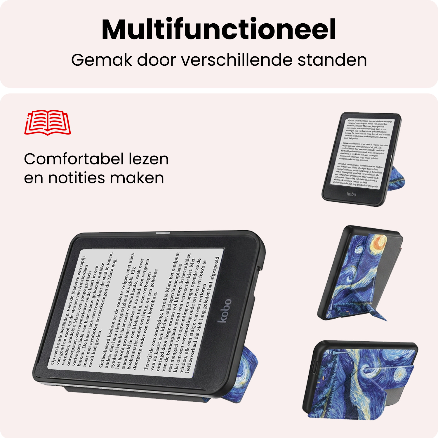 NoXx NoXx Kobo Nia Hoesje Trifold - Sterrenhemel