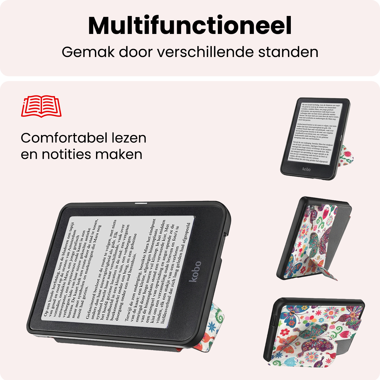 NoXx NoXx Kobo Nia Hoesje Trifold - Vlinder