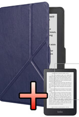 NoXx NoXx Kobo Nia Hoesje Trifold Met Screenprotector - Donkerblauw