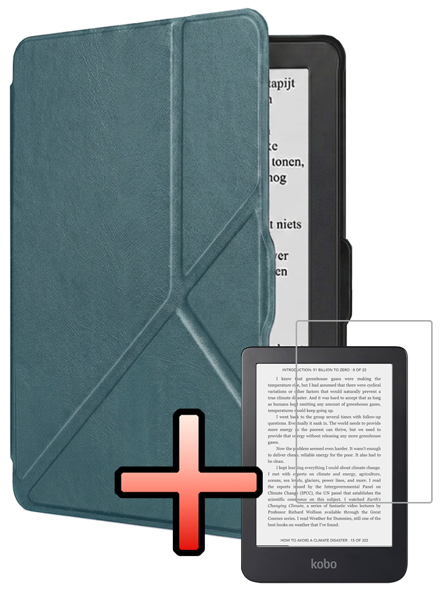 NoXx NoXx Kobo Nia Hoesje Trifold Met Screenprotector - Donkergroen