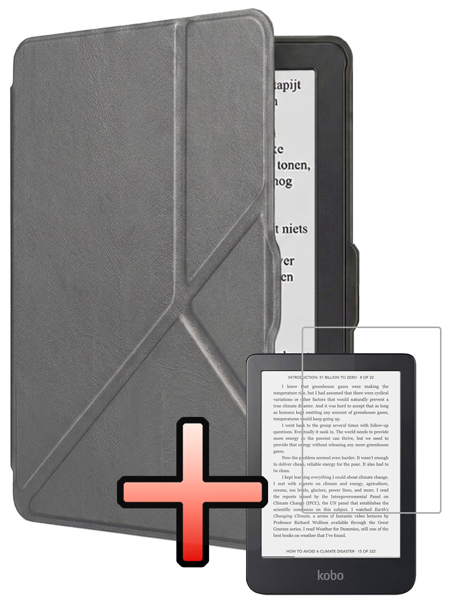 NoXx NoXx Kobo Nia Hoesje Trifold Met Screenprotector - Grijs