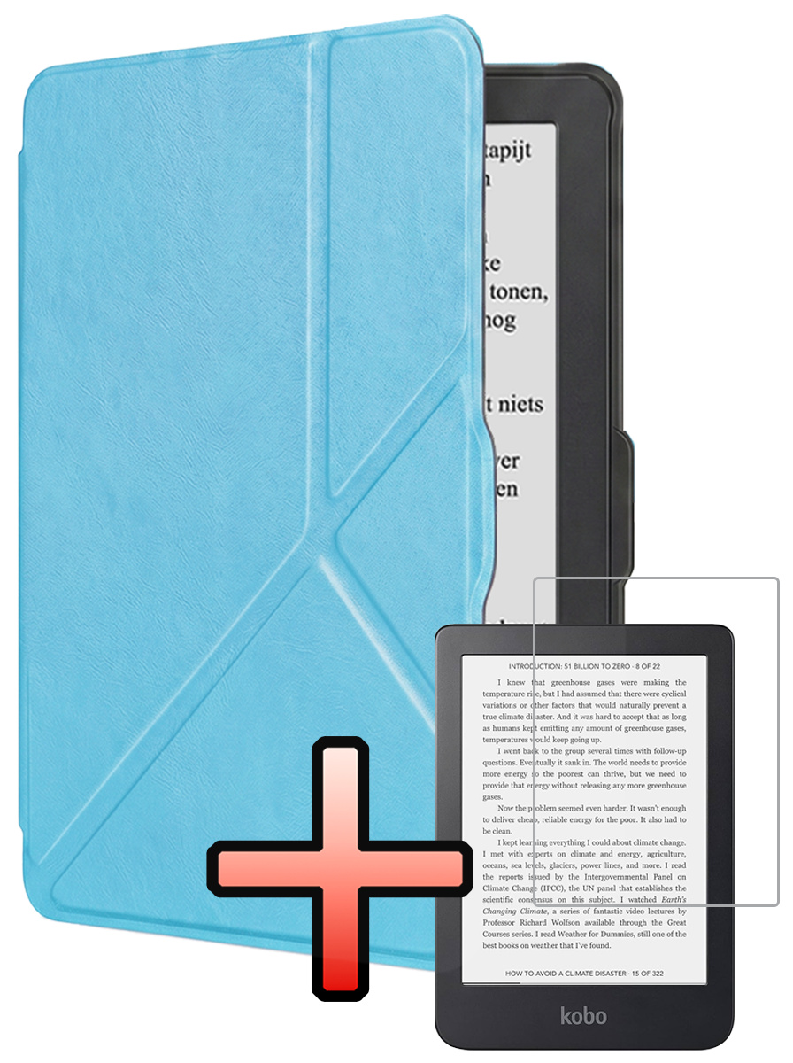 NoXx NoXx Kobo Nia Hoesje Trifold Met Screenprotector - Lichtblauw