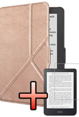 NoXx NoXx Kobo Nia Hoesje Trifold Met Screenprotector - Rose Goud