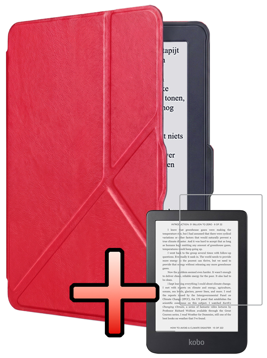NoXx NoXx Kobo Nia Hoesje Trifold Met Screenprotector - Rood