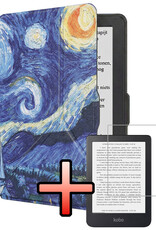 NoXx NoXx Kobo Nia Hoesje Trifold Met Screenprotector - Sterrenhemel