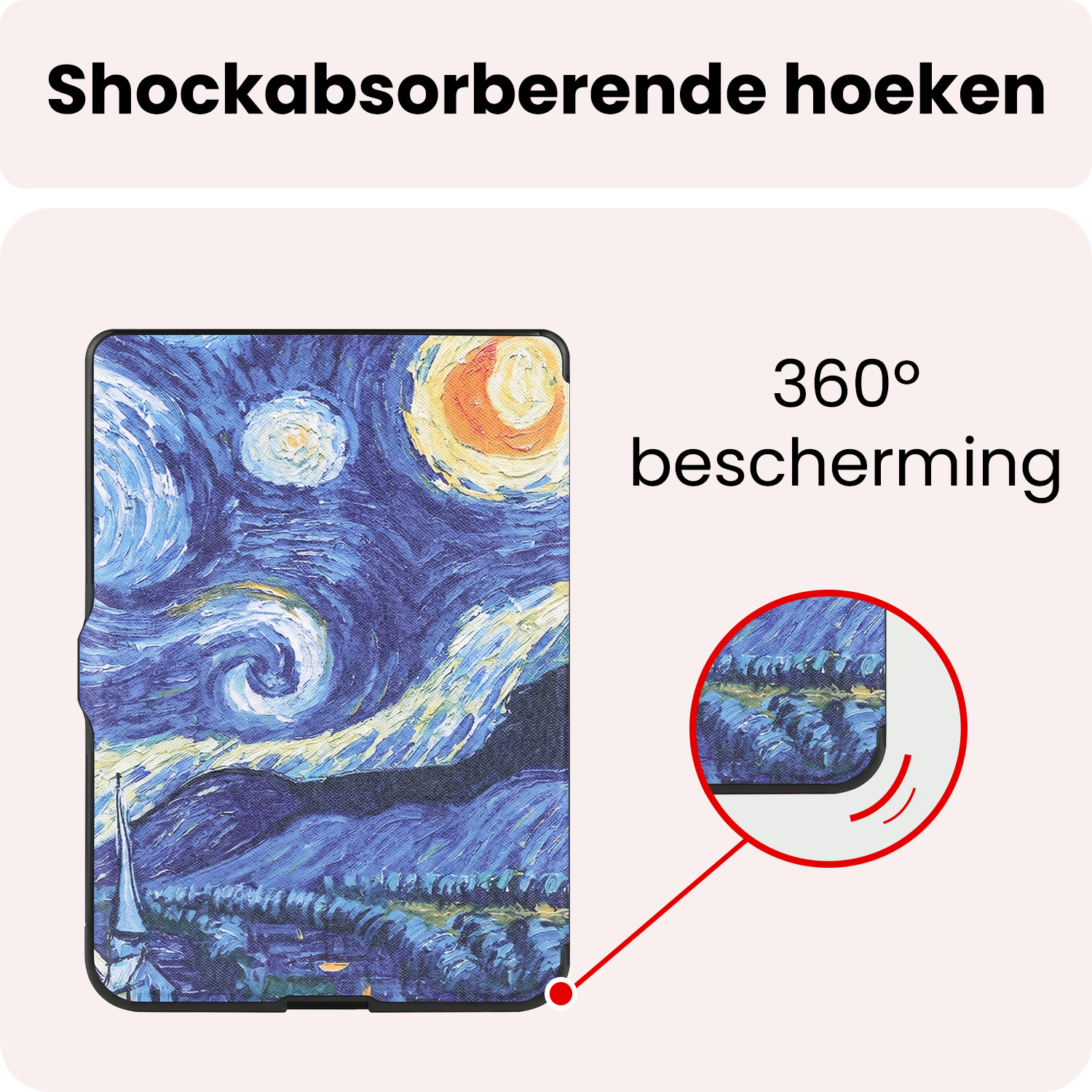 NoXx NoXx Kobo Nia Hoesje Trifold Met Screenprotector - Sterrenhemel