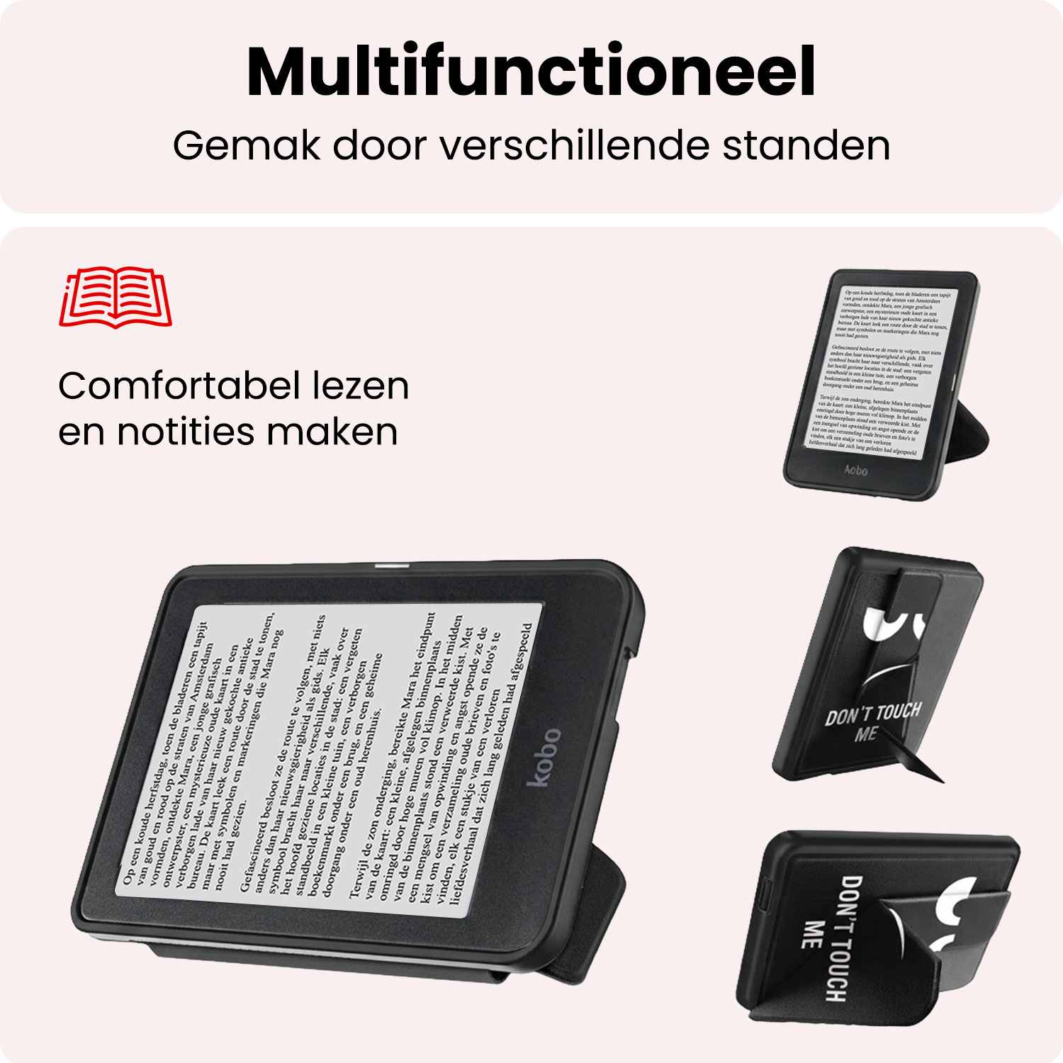 NoXx NoXx Kobo Nia Hoesje Trifold Met Screenprotector - Don't Touch Me