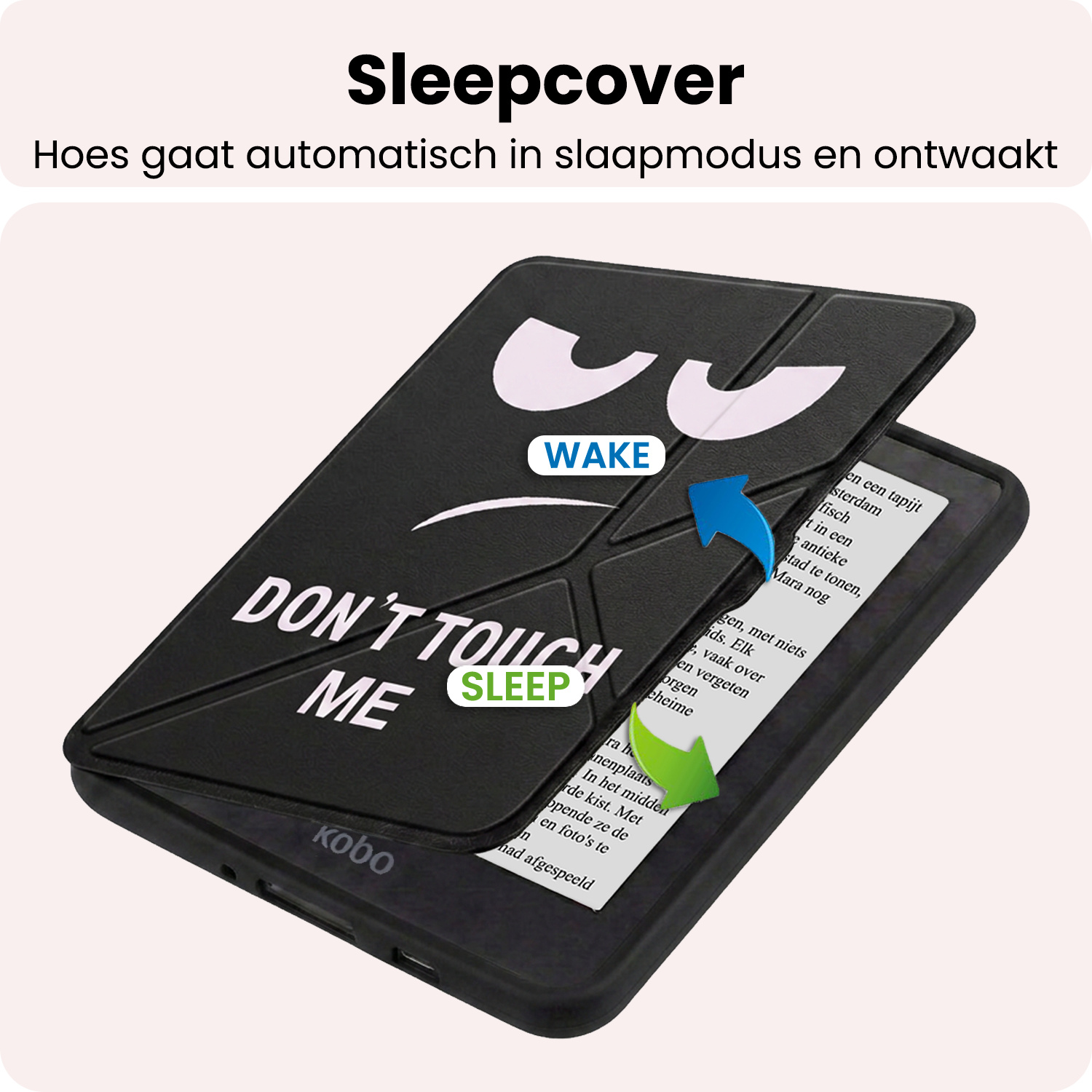 NoXx NoXx Kobo Nia Hoesje Trifold Met Screenprotector - Don't Touch Me