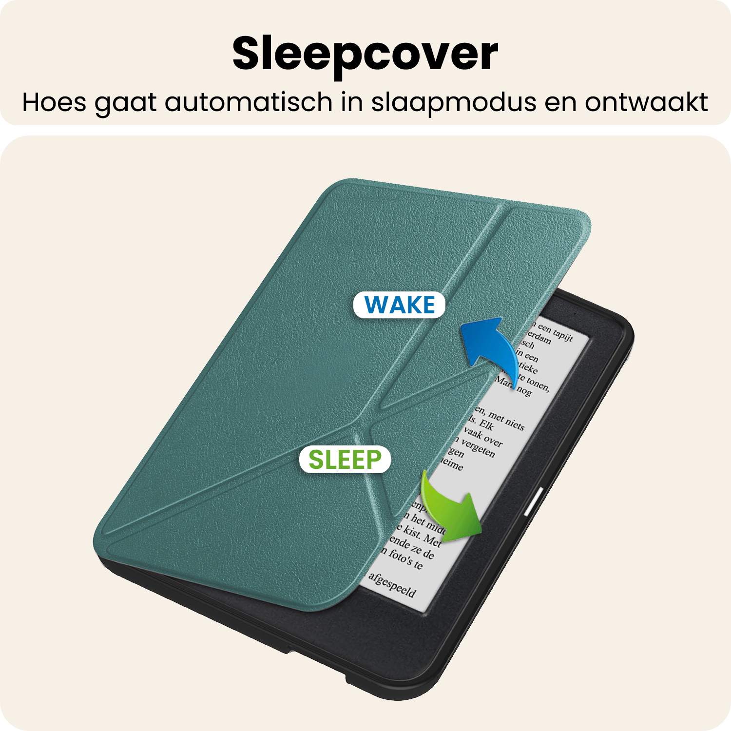 Nomfy Nomfy Kobo Clara 2E Hoesje Trifold - Donkergroen