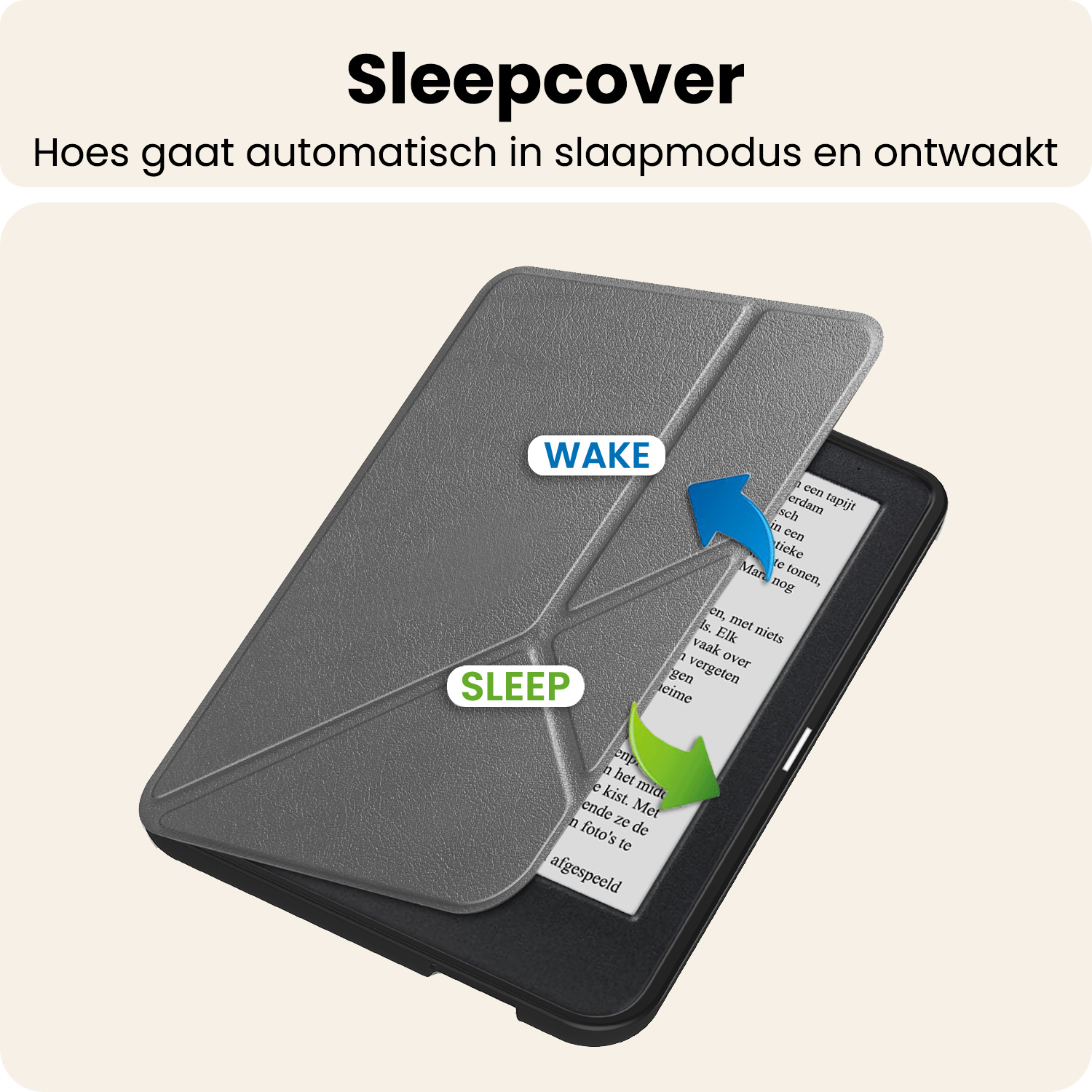 Nomfy Nomfy Kobo Clara 2E Hoesje Trifold - Grijs
