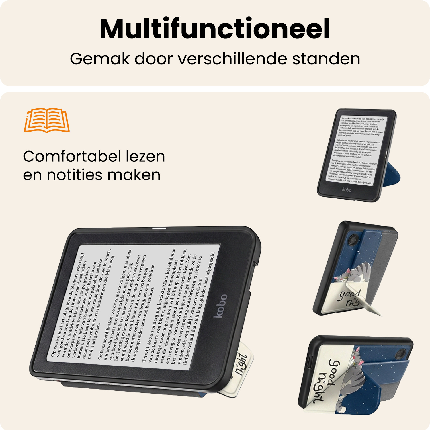 Nomfy Nomfy Kobo Clara 2E Hoesje Trifold - Kat