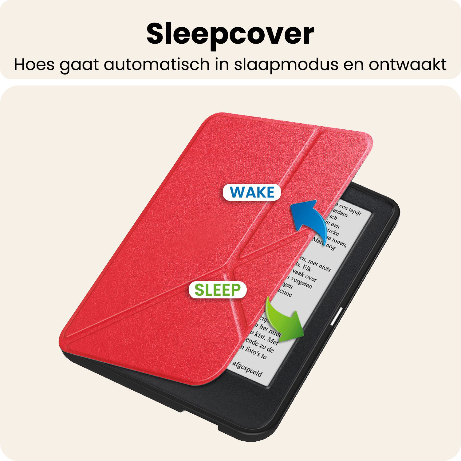 Nomfy Nomfy Kobo Clara 2E Hoesje Trifold - Rood