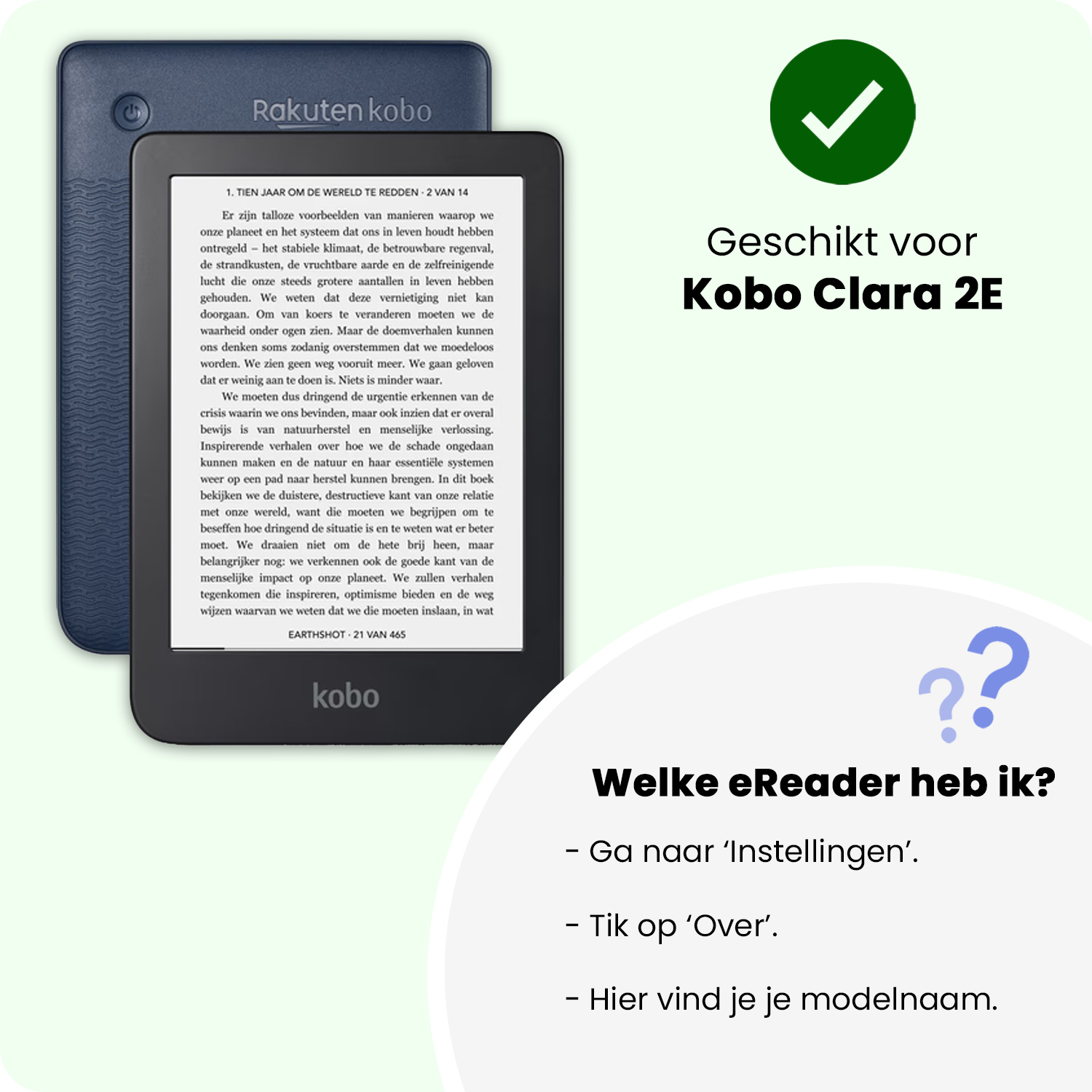 Nomfy Nomfy Kobo Clara 2E Hoesje Trifold Met Screenprotector - Donkerblauw