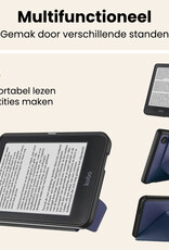 Nomfy Nomfy Kobo Clara 2E Hoesje Trifold Met Screenprotector - Donkerblauw