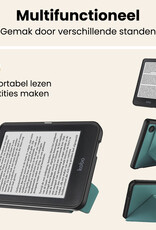 Nomfy Nomfy Kobo Clara 2E Hoesje Trifold Met Screenprotector - Donkergroen
